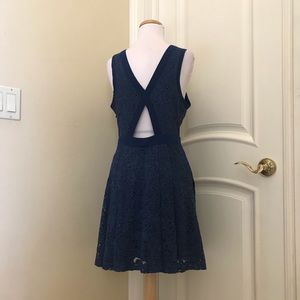 Free People azure blue stretch lace dress with pockets